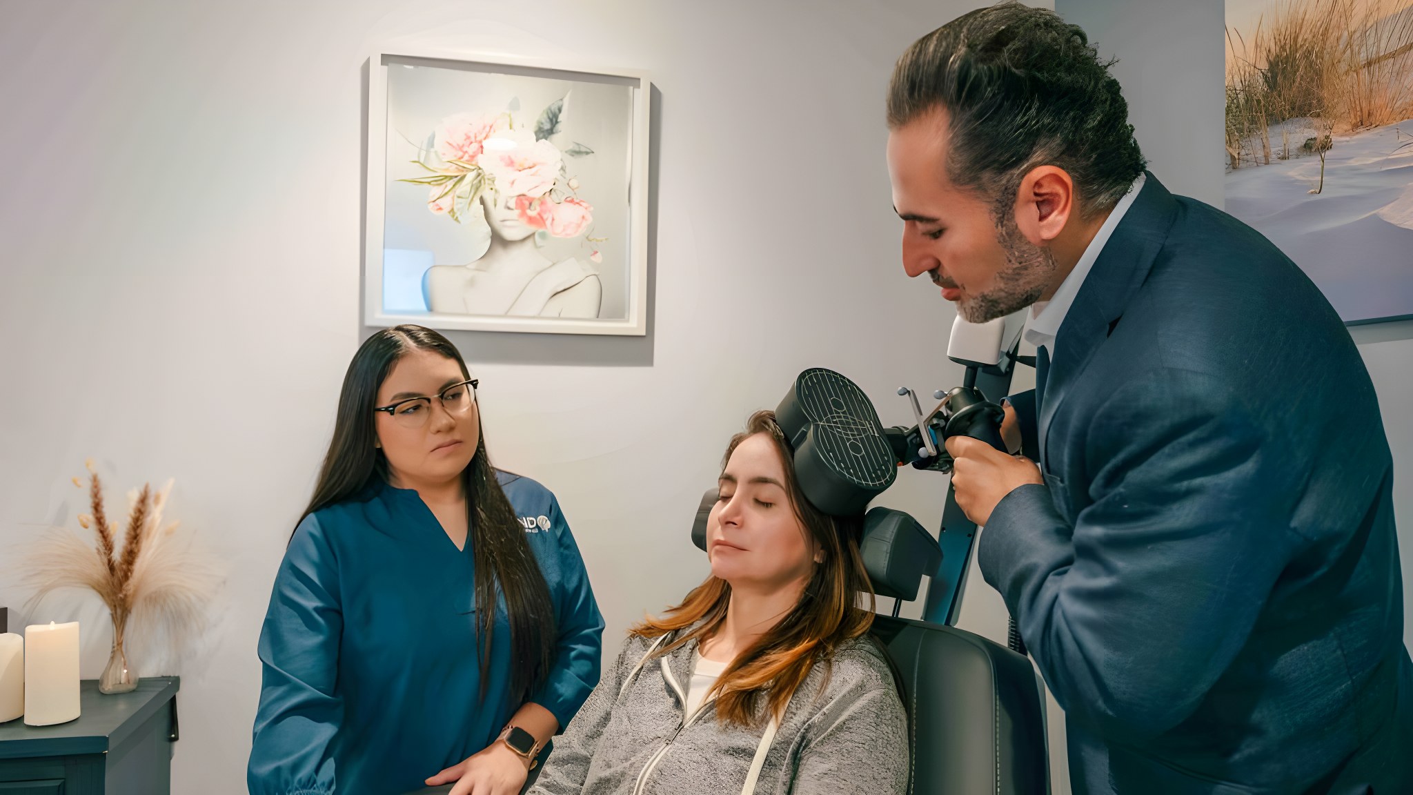 Dr. Khachi personally administering MRI-guided TMS